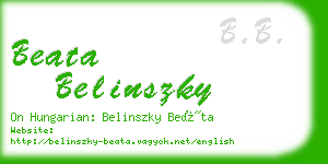 beata belinszky business card